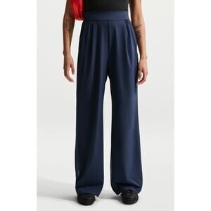 Womens Size S Training Pants Blue Perfect Stretch High-Waist Wide-Leg HM8389 455